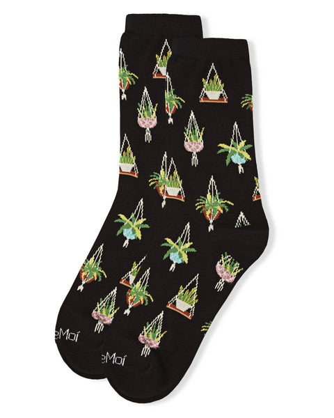 Hanging Plant Bamboo Crew Socks