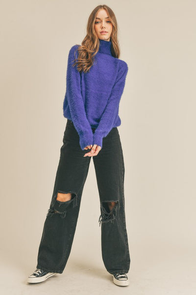 the Rosemary - Blue turtleneck sweater