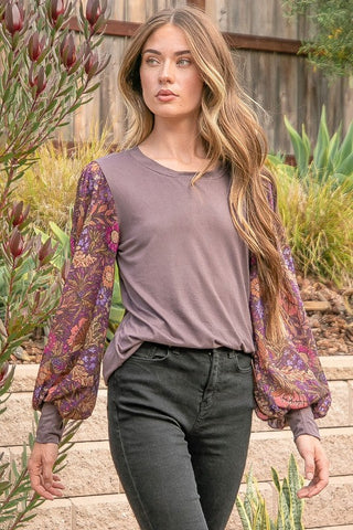 the Sabrina floral sleeve top