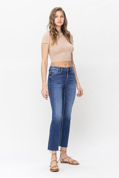 High Rise Slim Straight Jeans - Vervet    A2