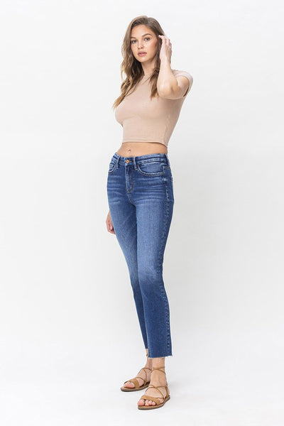 High Rise Slim Straight Jeans - Vervet    A2