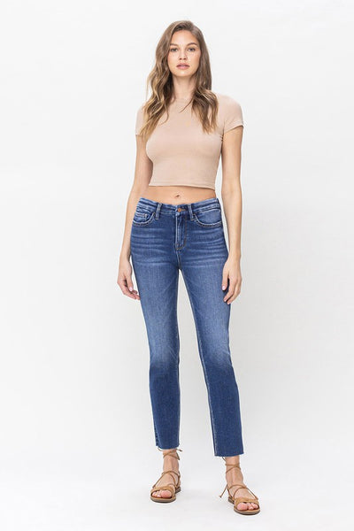 High Rise Slim Straight Jeans - Vervet    A2