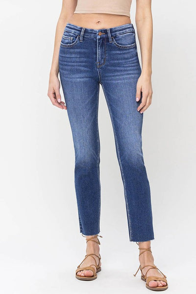 High Rise Slim Straight Jeans - Vervet    A2