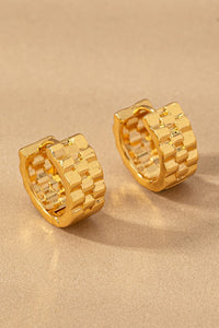 Watchband style Gold huggie earrings