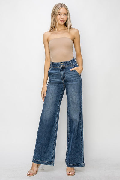 High Rise Trouser style Wide leg Denim - Risen Jeans