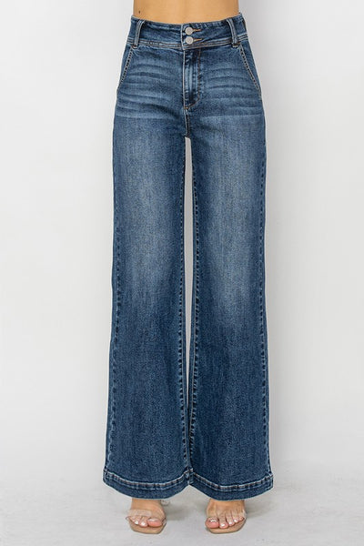 High Rise Trouser style Wide leg Denim - Risen Jeans