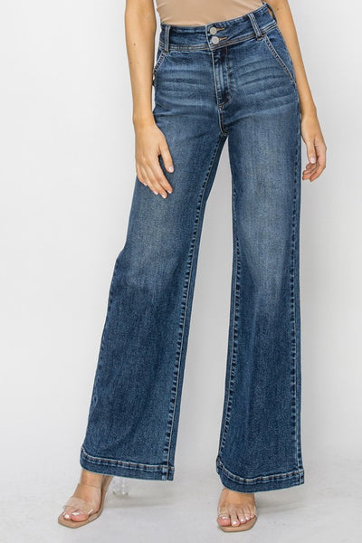 High Rise Trouser style Wide leg Denim - Risen Jeans