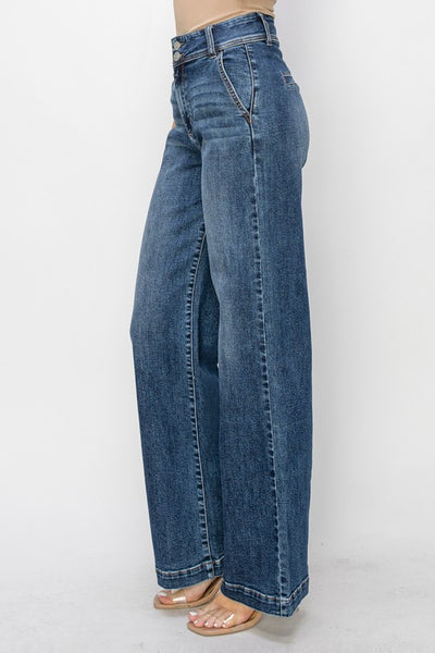 High Rise Trouser style Wide leg Denim - Risen Jeans