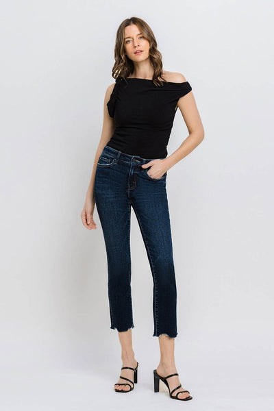 Mid Rise Crop Slim Straight - Vervet   A6