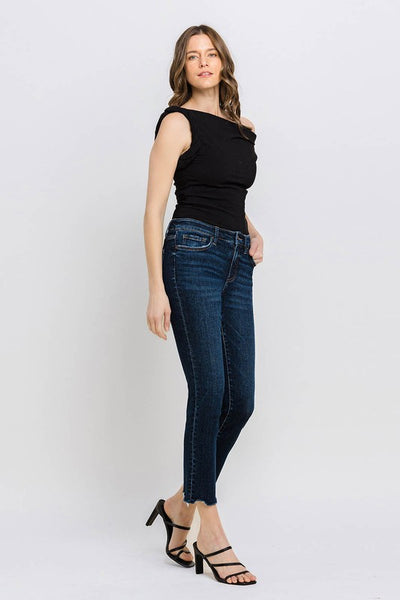 Mid Rise Crop Slim Straight - Vervet   A6