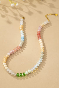 White Natural agate beaded necklaces