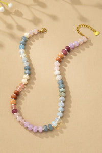 Pastel Natural agate beaded necklaces