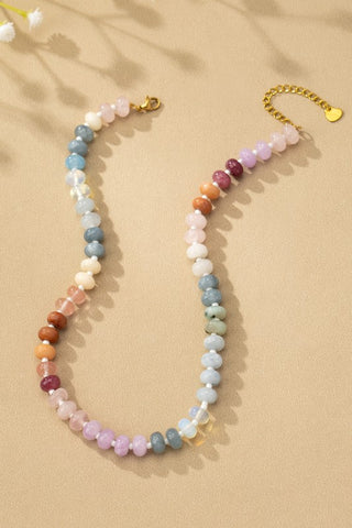 Pastel Natural agate beaded necklaces