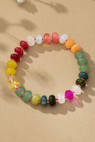 Colorful Agate stone stretchy bracelet