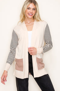 the Victoria Stripe Sleeve cardigan