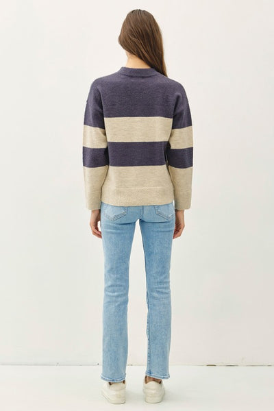 the Indie Navy Striped Sweater