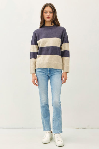 the Indie Navy Striped Sweater