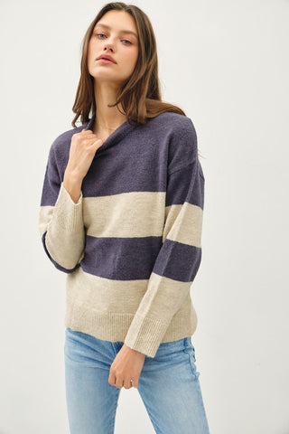 the Indie Navy Striped Sweater