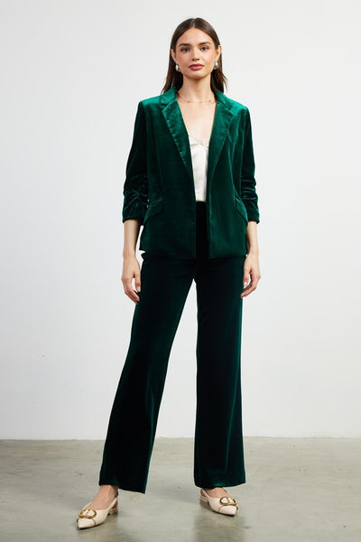 the Juniper - Emerald Velvet Blazer