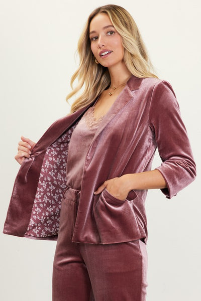 the Juniper - Mauve Velvet Blazer