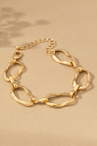 Hammered chunky link chain bracelet