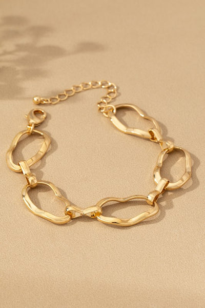 Hammered chunky link chain bracelet