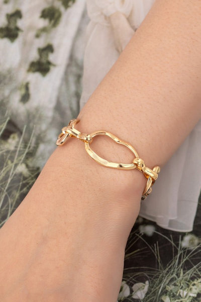 Hammered chunky link chain bracelet