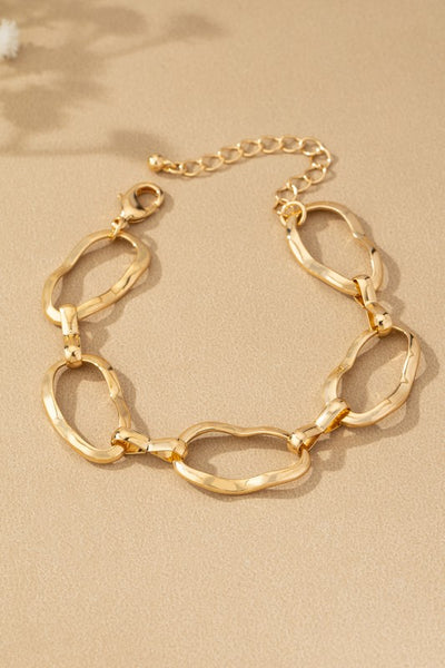 Hammered chunky link chain bracelet