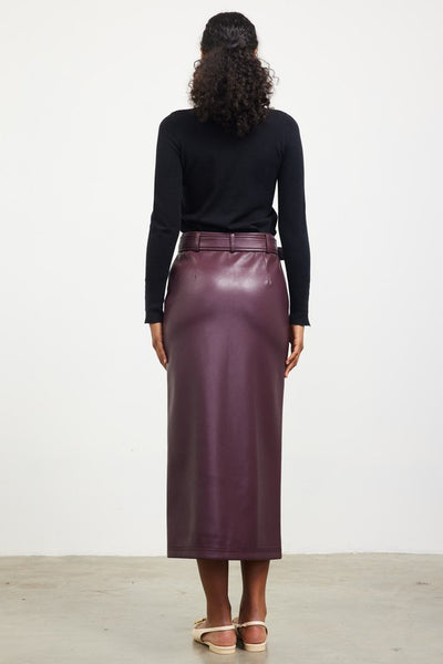 the Marley Plum Faux leather skirt