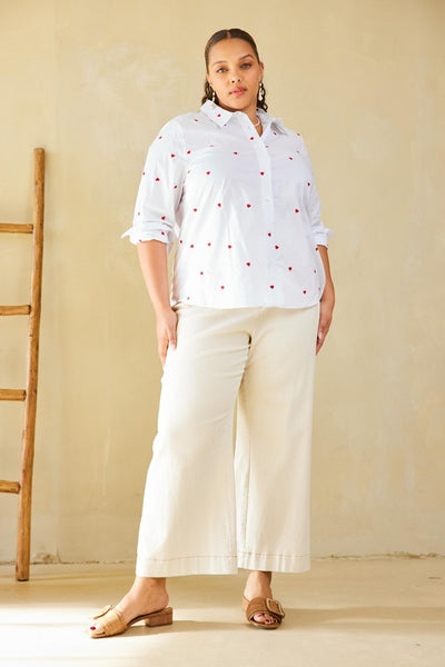 Queen of Hearts button up top