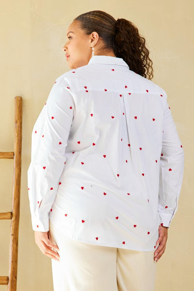 Queen of Hearts button up top