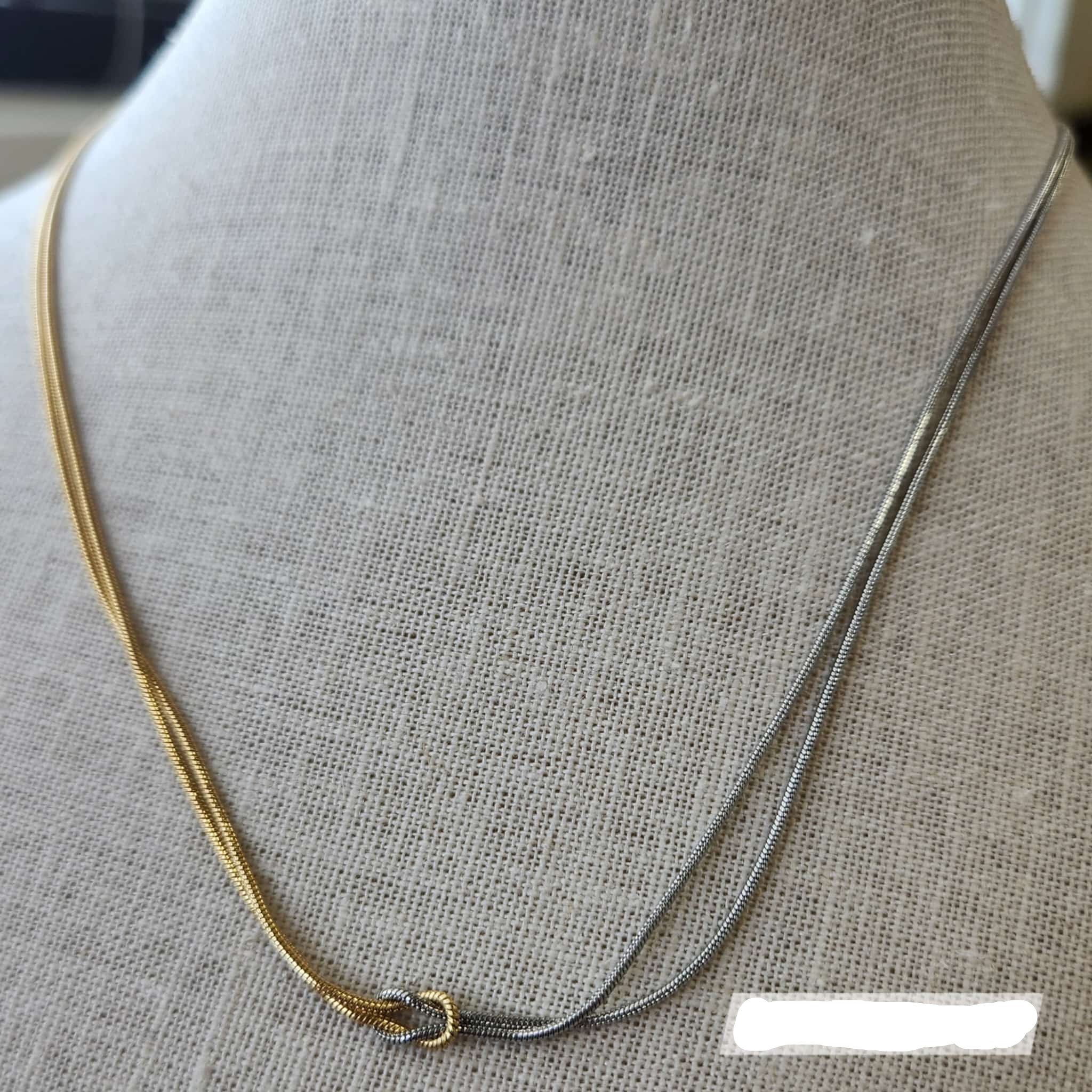 Two tone knot necklace