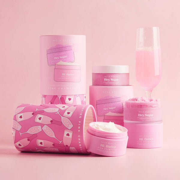 Pink Champagne Body Scrub + Body Butter Set