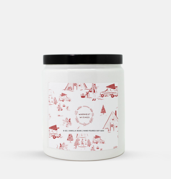 Holiday Toile Candles - Vanilla Bean