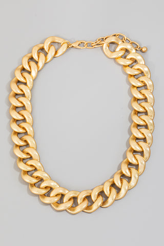 Rough Textured Large Chain Necklace