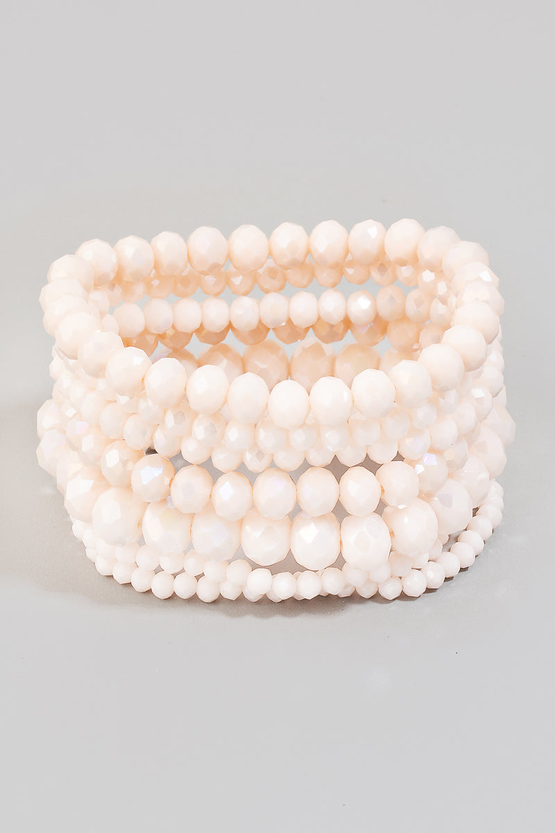 Layered Faceted Beaded Bracelet Set