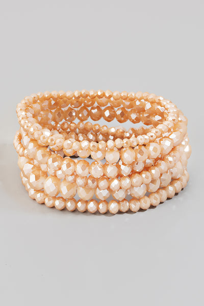 Layered Faceted Beaded Bracelet Set