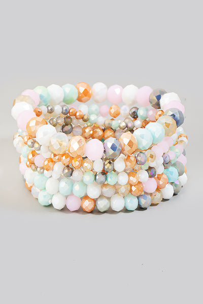 Layered Faceted Beaded Bracelet Set