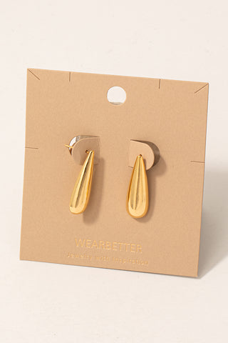 Long Tear Stud Drop Earrings