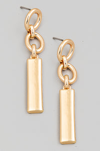 Metallic Long Bar Drop Earrings