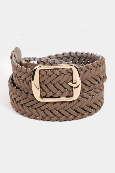 Faux Leather Braided Belt - 4 colors