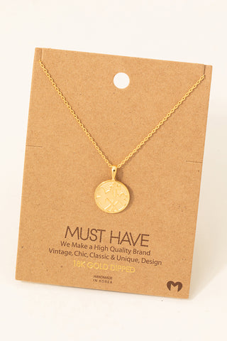 Clover Disc Pendant Necklace