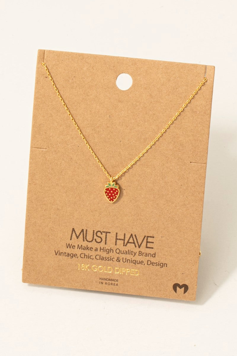 Strawberry Pendant Necklace