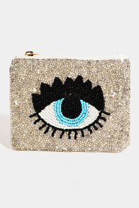 Beaded Evil Eye Coin Purse