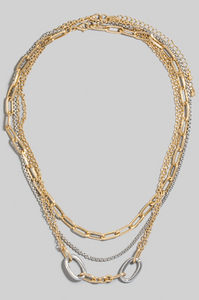 2 Piece Mixed Chains Layered Necklace