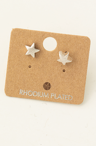 Silver Mini Star Stud Earrings