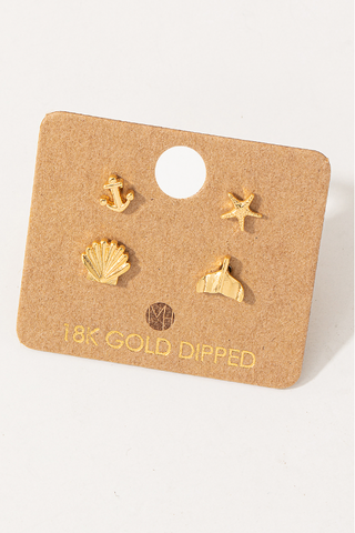 Mini Sea Life Stud Earrings Set