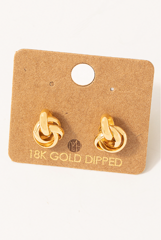 Gold Knot Stud Earrings