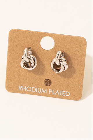 Silver Knot Stud Earrings