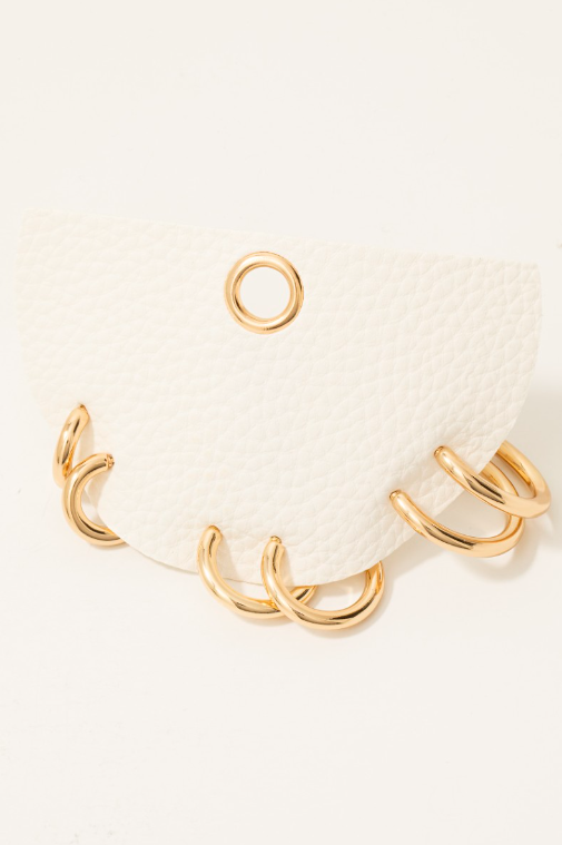 Gold - Three Pair Mini Tube Hoop Earrings Set